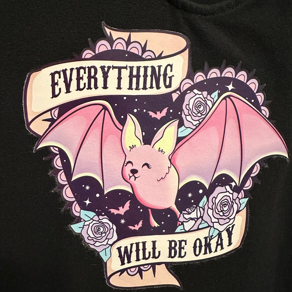 Black/ pink bat shirt